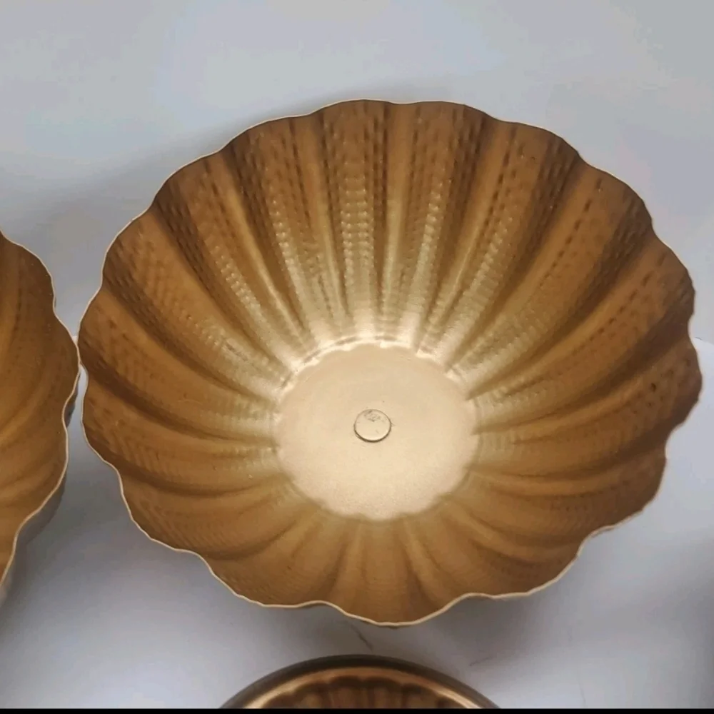 Brass Pedestal Bowl Planter - Set of 4